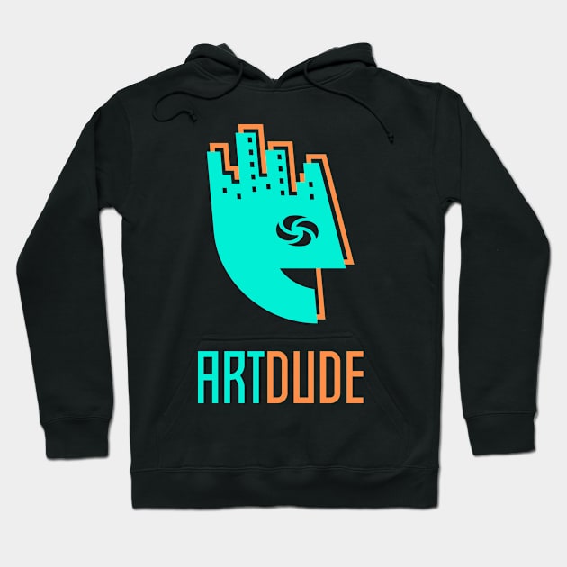 YourArtDude Logo In Green And Orange Hoodie by yourartdude